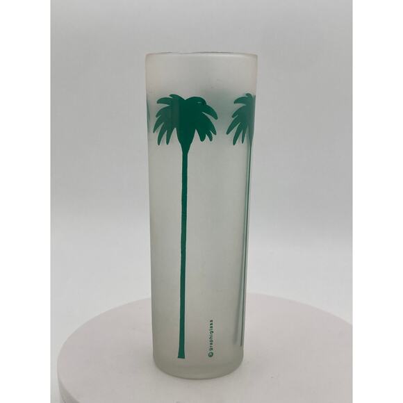 Palm Tree Frosted Glass Tumbler – Mid-Century Modern by GraphiGlass - Picture 2 of 4